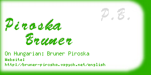 piroska bruner business card
